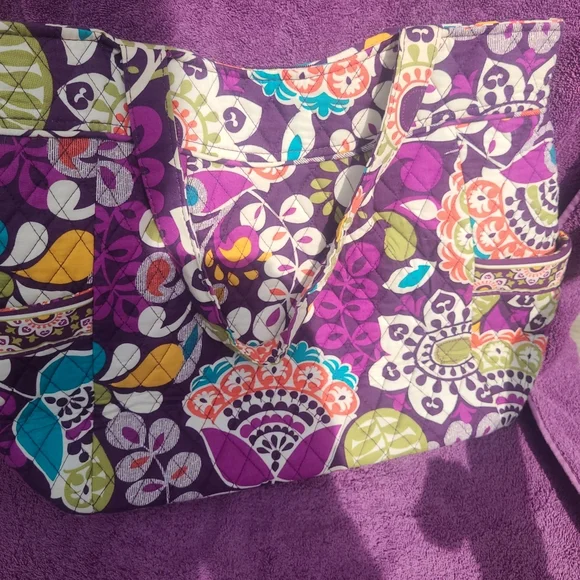 Vera Bradley Plum Crazy Tote Bag - Picture 4 of 5